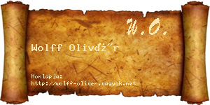 Wolff Olivér névjegykártya